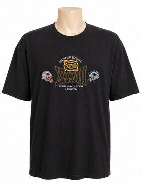 Gildan Vintage Superbowl XXXVIII 38 T-Shirt Patriots Vs. Panthers 2004 Houston